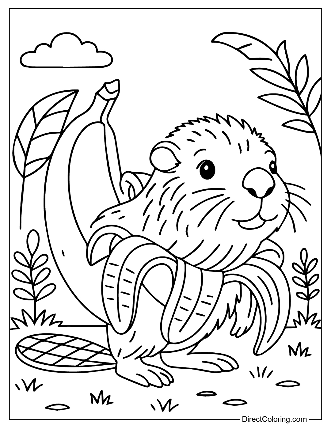 Italian Brainrot Bobrelli Bananelli Coloring Page